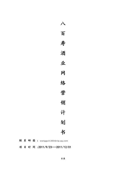 酒业公司网络营销策划书.doc