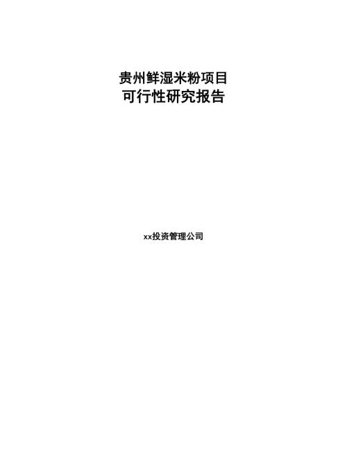 贵州鲜湿米粉项目可行性研究报告模板范本DOC90页.docx