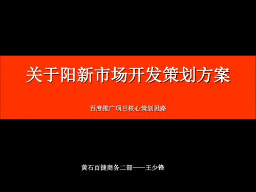 黄石关于阳新市场开发策划方案王少锋.ppt