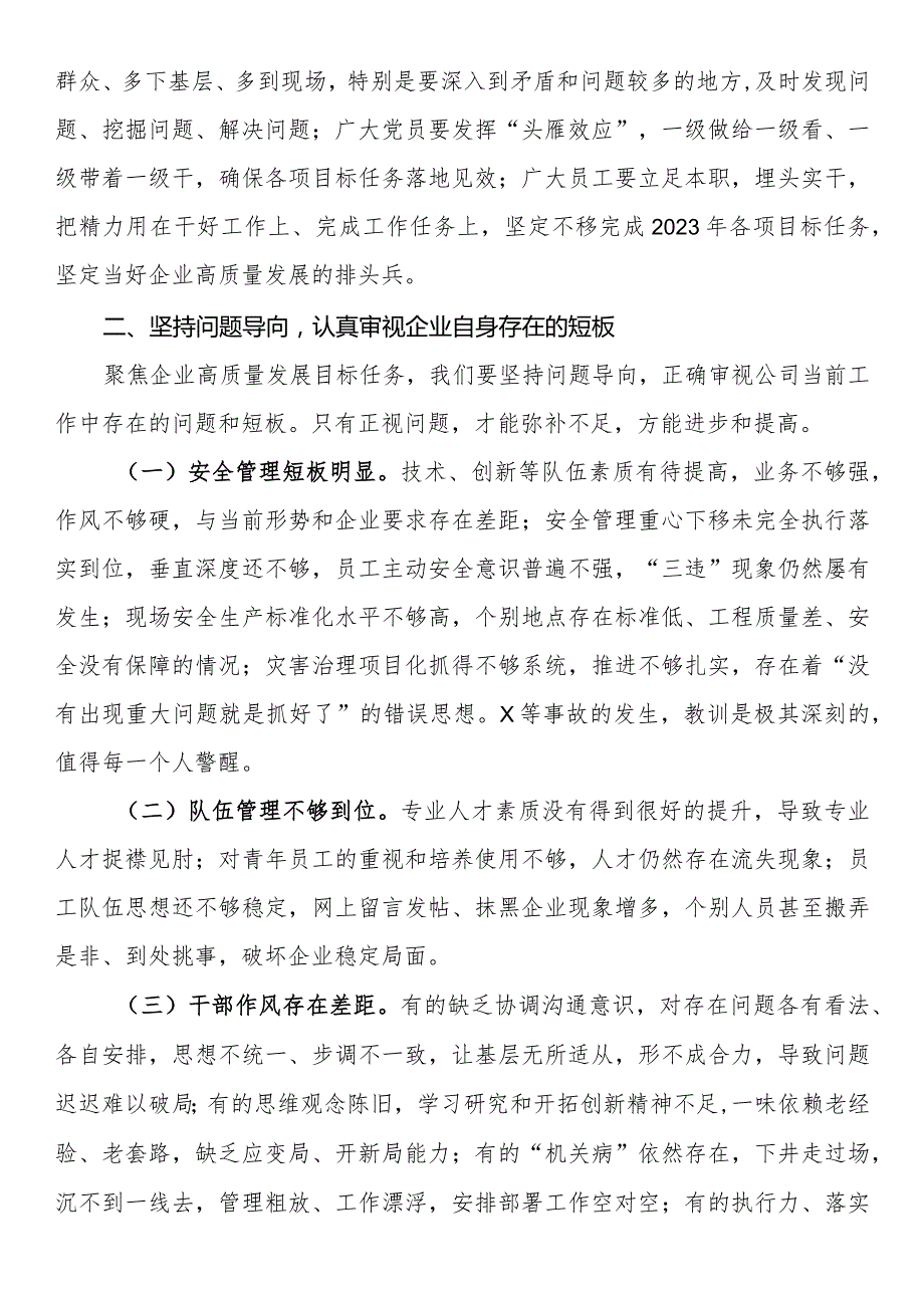 2023公司务虚会发言材料(2).docx_第2页