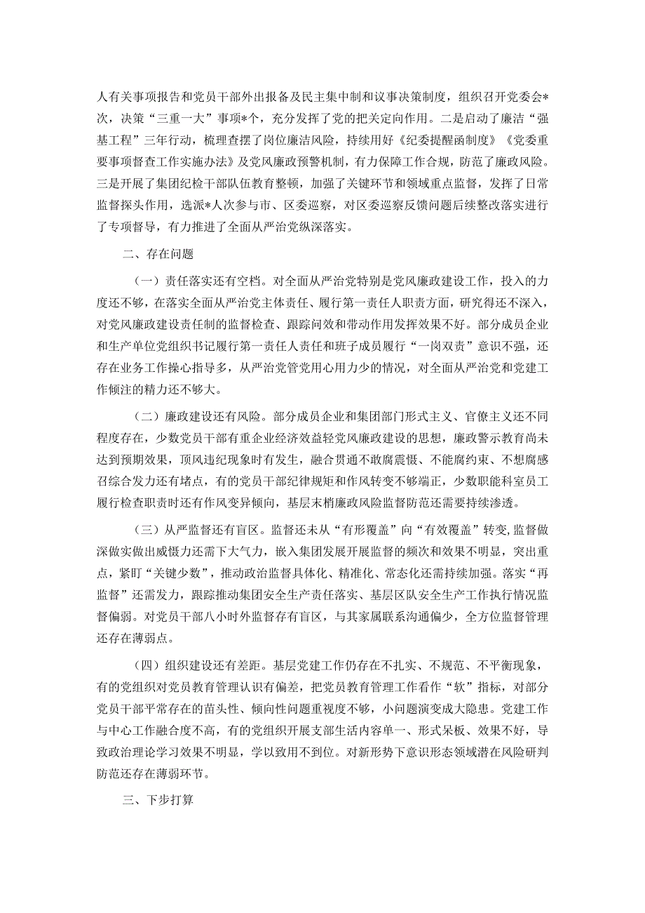 公司党委书记2023全面从严治党述责述廉报告.docx_第2页