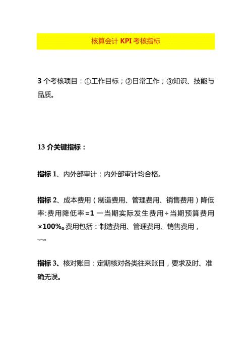 核算会计KPI考核指标.docx
