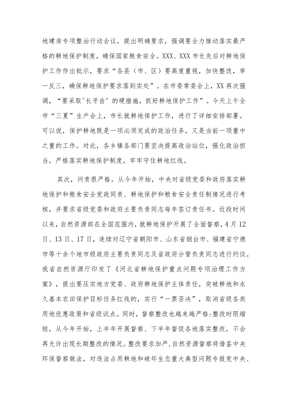 乡镇耕地保护讲话稿三篇.docx_第2页