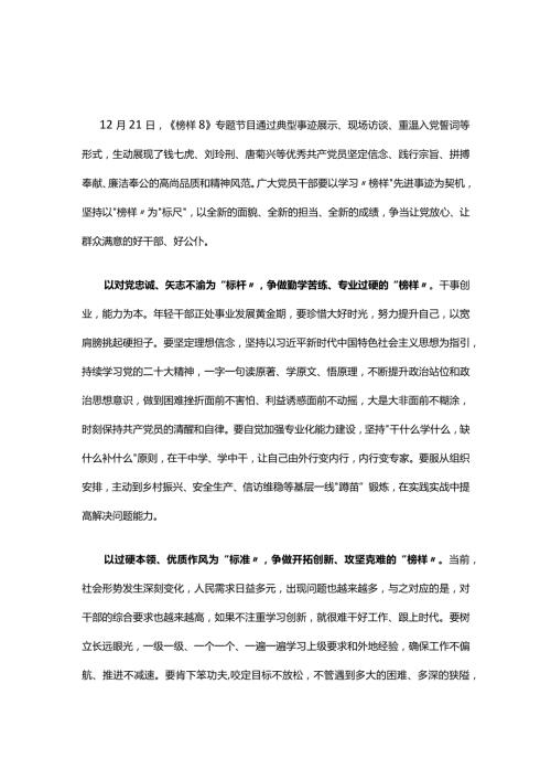 党支部榜样8观后感心得体会(精选）.docx