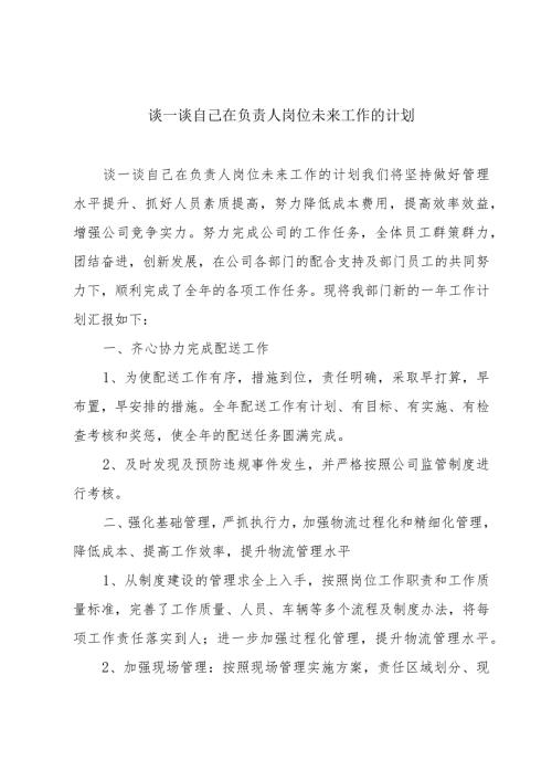 谈一谈自己在负责人岗位未来工作的计划.docx