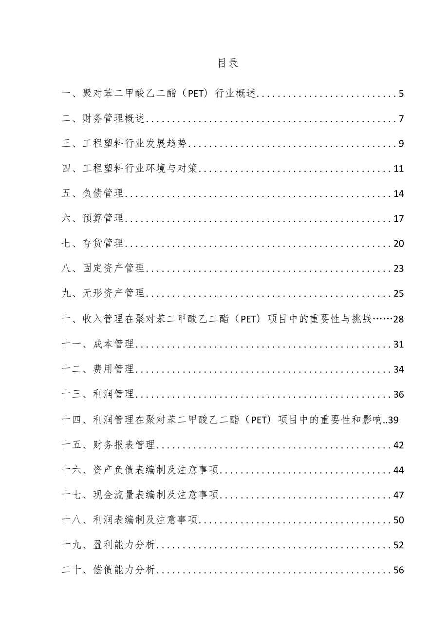 聚对苯二甲酸乙二酯（PET）项目财务管理方案.docx_第3页