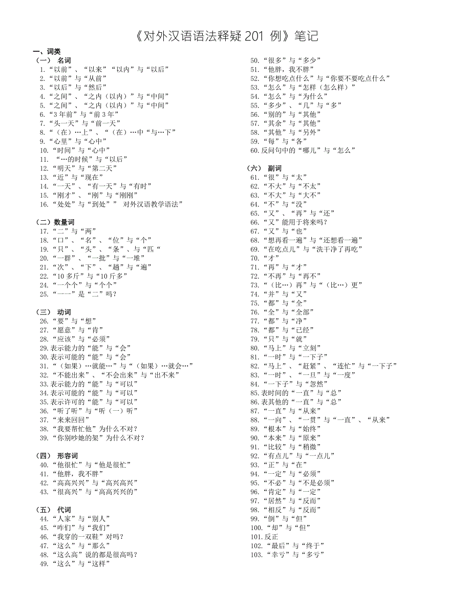 对外汉语语法释疑201例笔记.doc_第1页