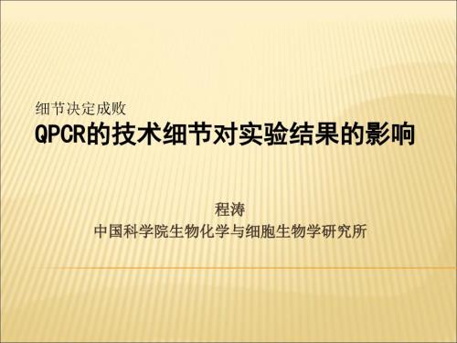 QPCR技术细节PPT课件.ppt