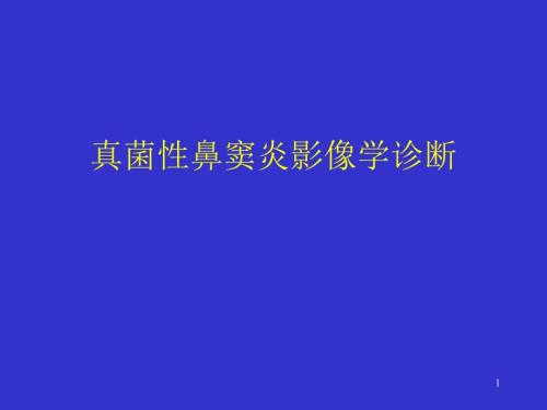 真菌性鼻窦炎影像学诊断ppt课件.ppt