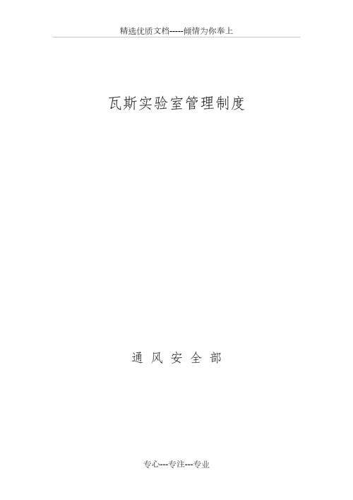 瓦斯实验室管理制度共14页.doc
