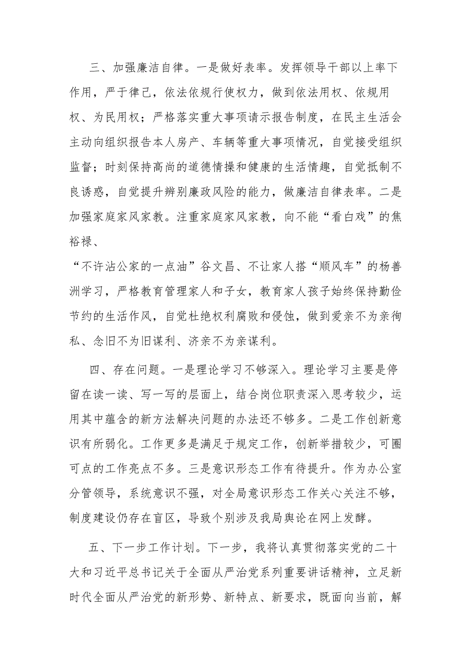 2023年副局长落实全面从严治党工作责任情况汇报(二篇).docx_第3页