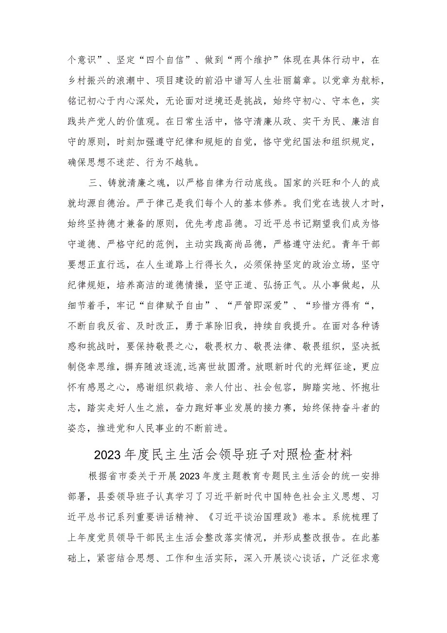 2023民主生活会会前学习研讨发言材料、民主生活会领导班子对照检查材料.doc（2篇）.docx_第2页