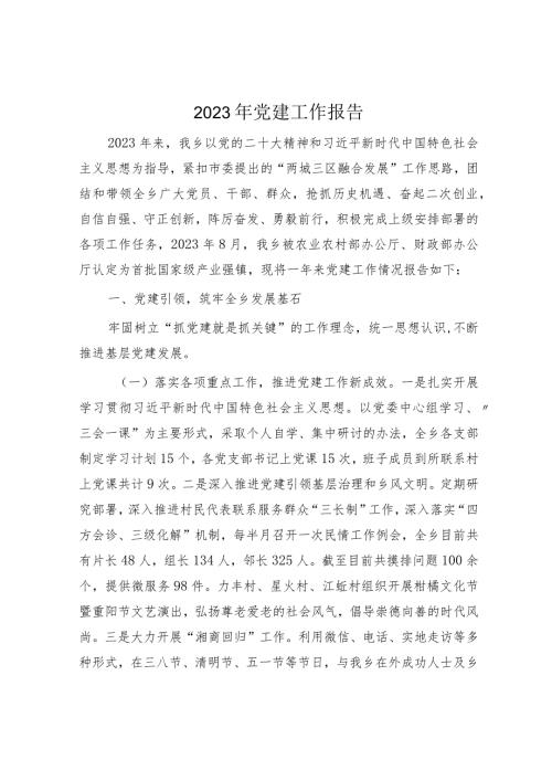 乡镇2023年党建工作报告3000字.docx