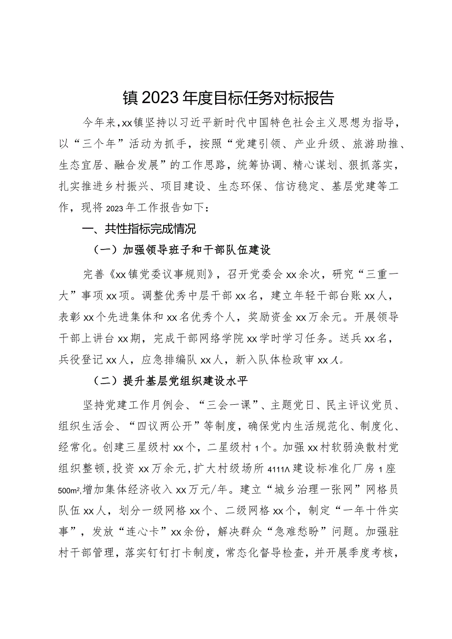 镇2023目标任务对标报告.docx_第1页