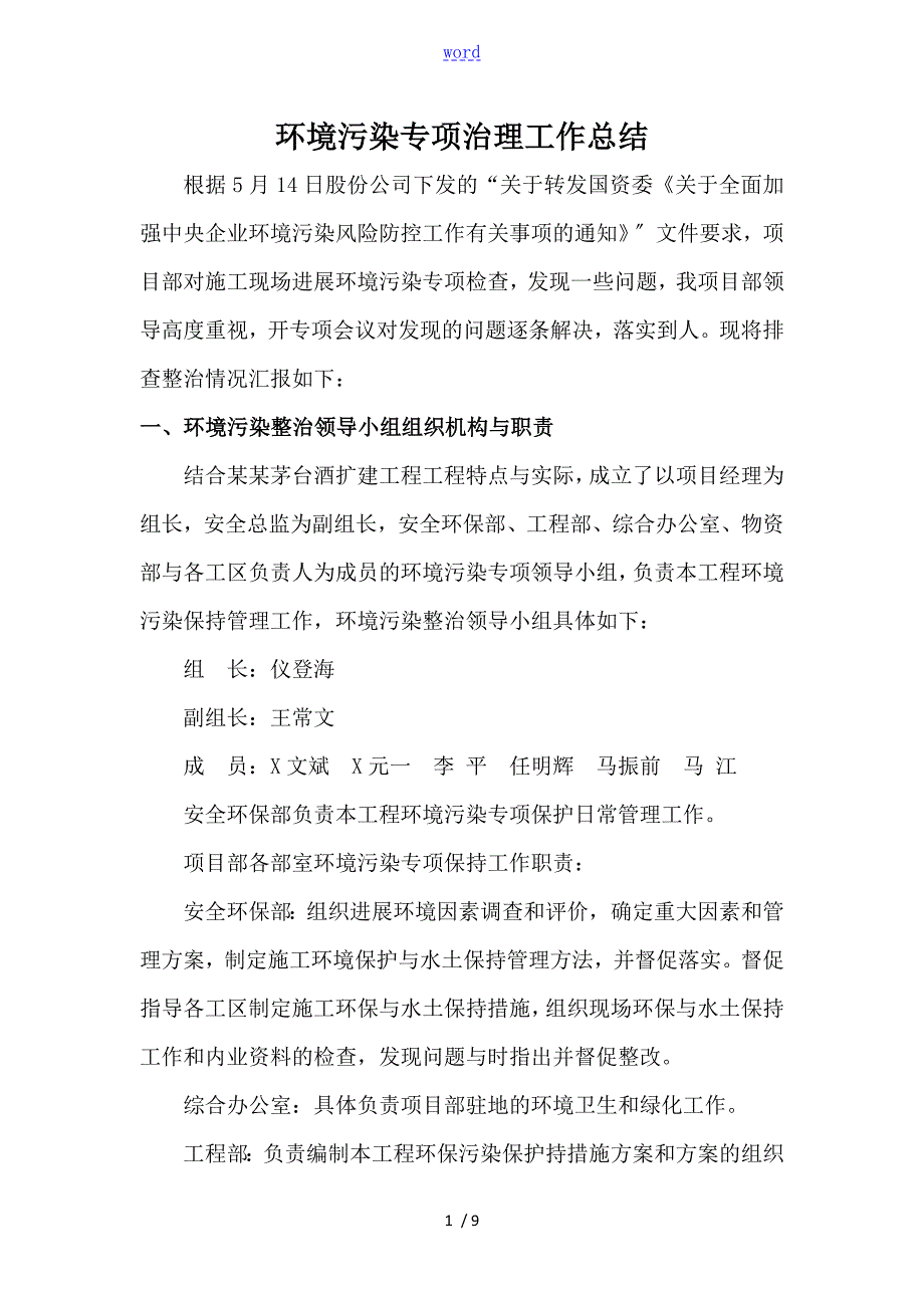 环境污染专项治理工作总结材料.doc_第1页