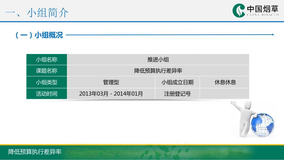烟草公司品管圈汇报QC成果汇报降低预算执行差异率教学课件PPT.pptx_第3页