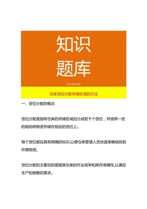 仓库货位分配存储区域的方法.docx