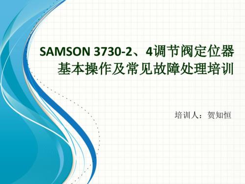 SAMSON373024调节阀定位器基本操作.pptx
