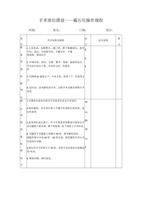 手术体位摆放（截石位操作规程）.docx