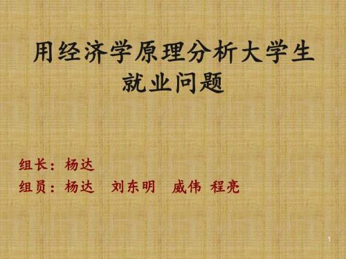用经济学原理分析大学生就业现状PPT精选文档.ppt