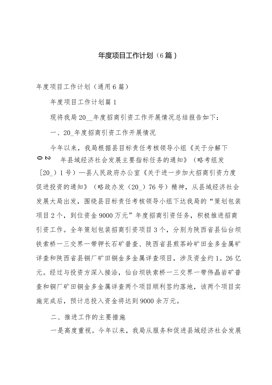 项目工作计划（6篇）.docx_第1页