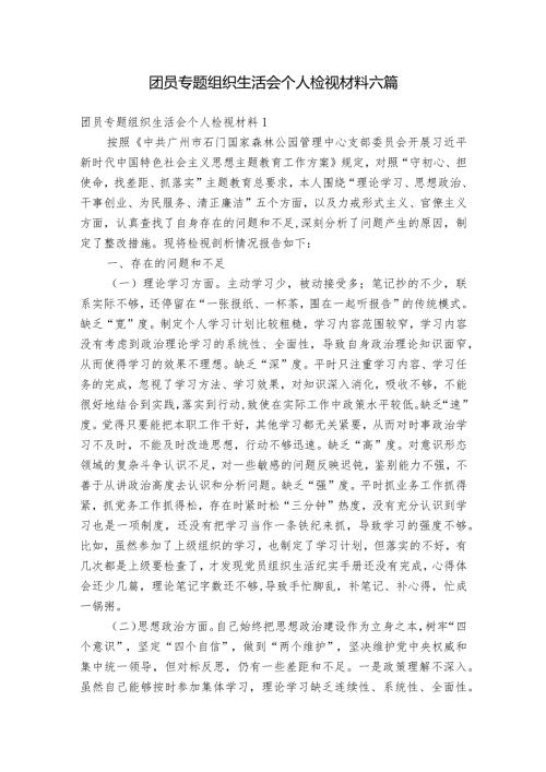 团员专题组织生活会个人检视材料六篇1.docx