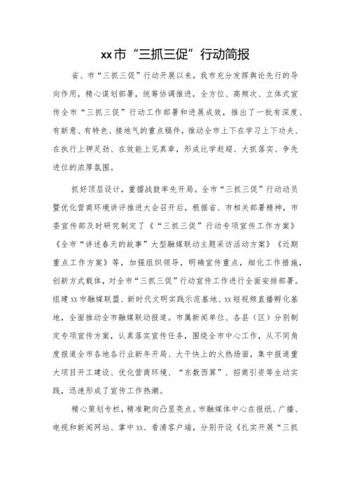 xx市“三抓三促”行动简报.docx