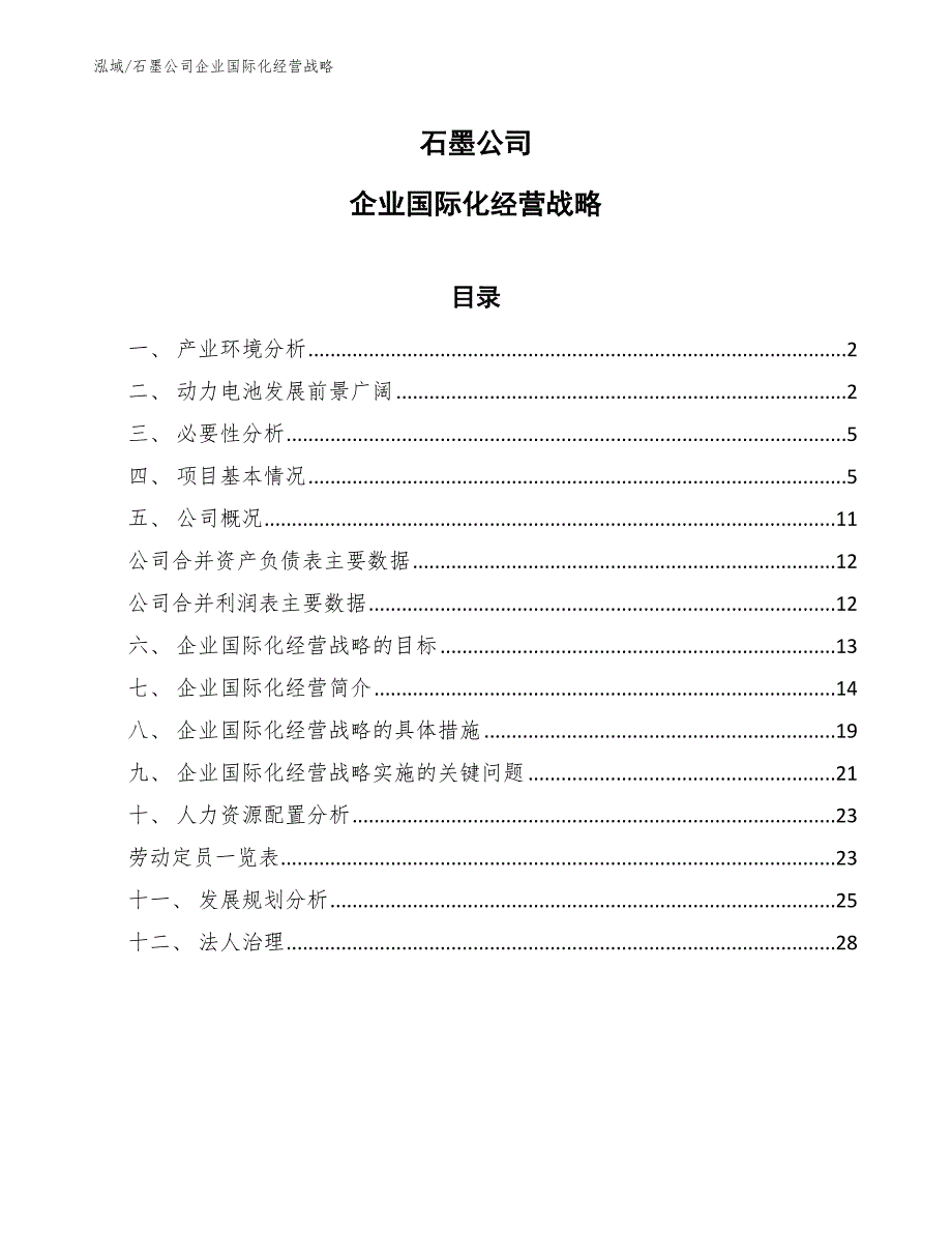 石墨公司企业国际化经营战略参考.docx_第1页