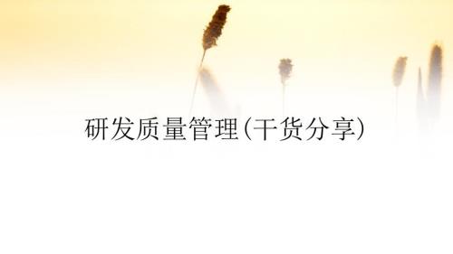 研发质量管理干货分享.ppt