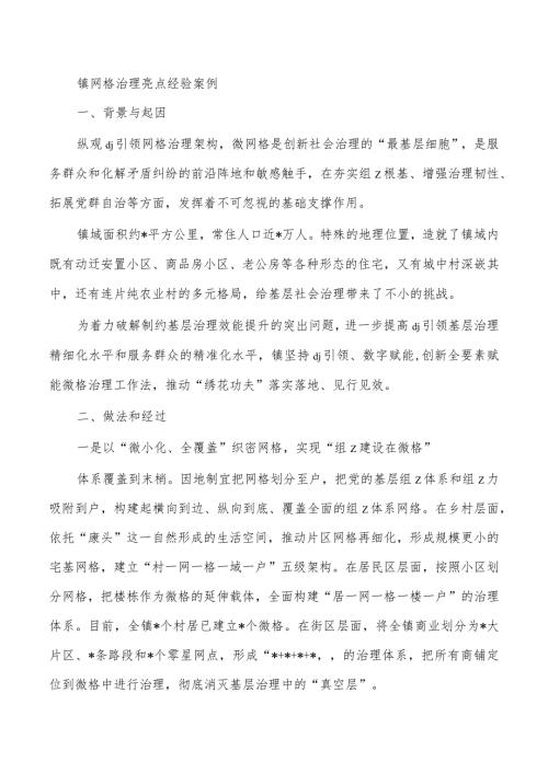 镇网格治理亮点经验案例.docx