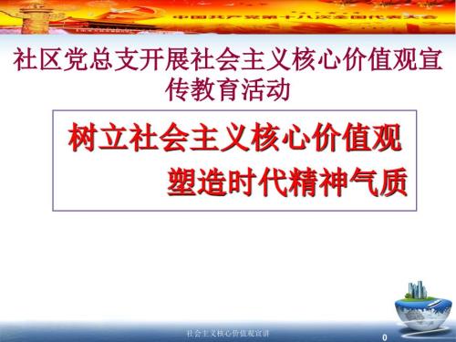 社区党总支开展社会主义核心价值观宣讲.ppt