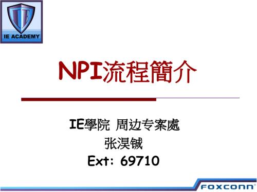 NPI流程简介PPT课件.ppt