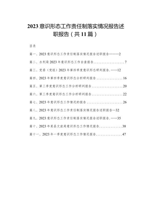 （11篇）意识形态工作责任制落实情况报告述职报告模板.docx