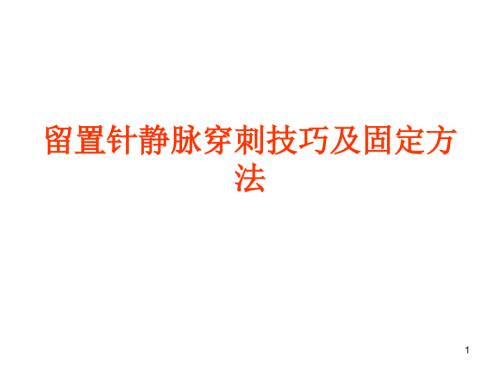 留置针静脉穿刺及固定PowerPoint演示文稿.ppt