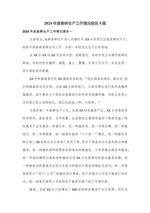 2024耕生产工作情况报告5篇.docx