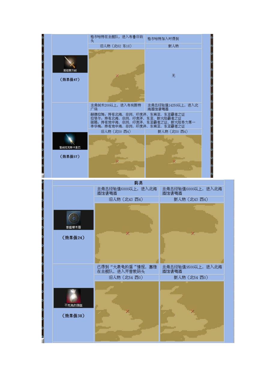 大航海时代4全宝物地图截图坐标条件详解.doc_第2页