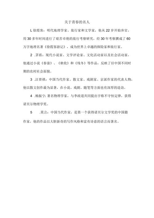 关于青的名人.docx