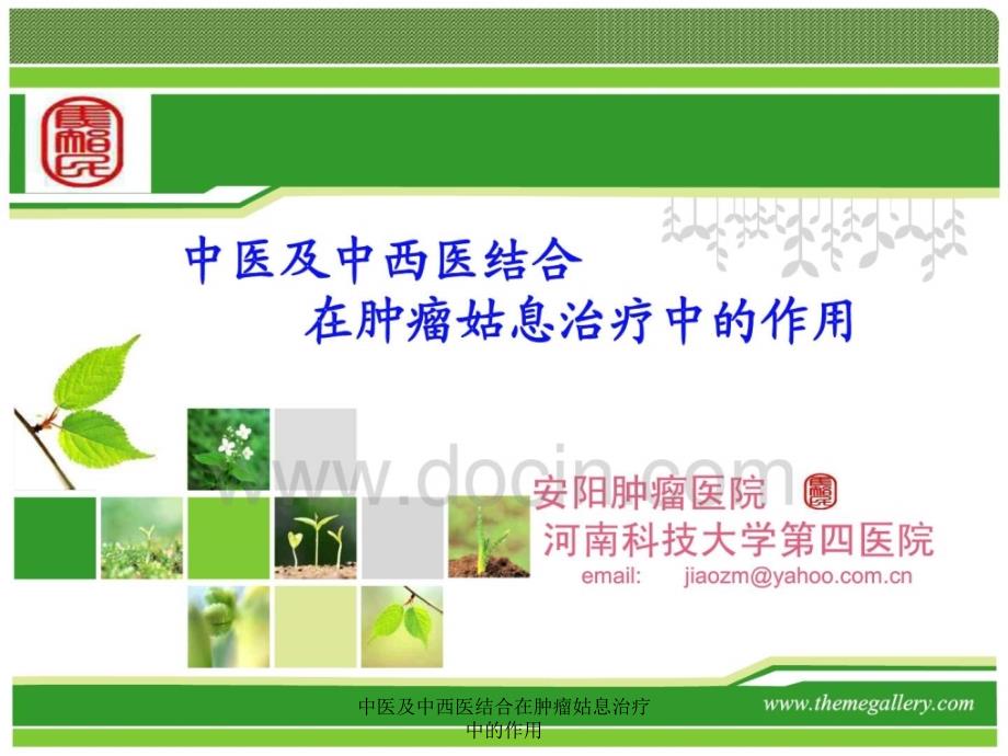 中医及中西医结合在肿瘤姑息治疗中的作用课件.ppt_第1页