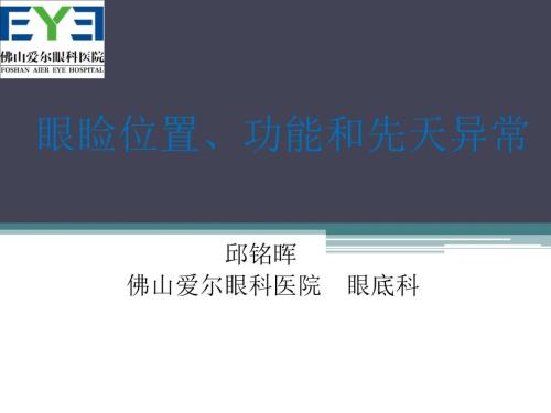 眼睑位置功能和先天异常.ppt