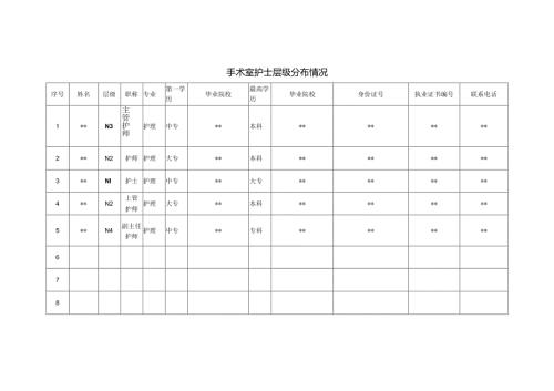 手术室护士层级分布花名册.docx
