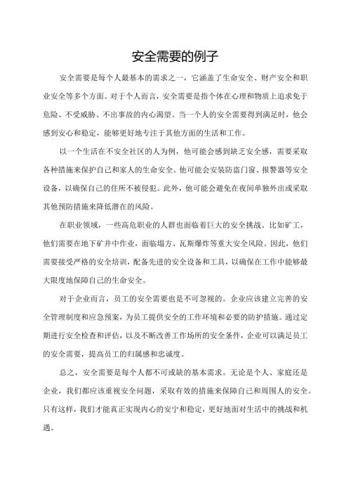 安全需要的例子.docx