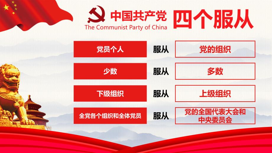 学习解读中国共产党四个服从党课践行四个服从课件PPT模板.pptx_第3页