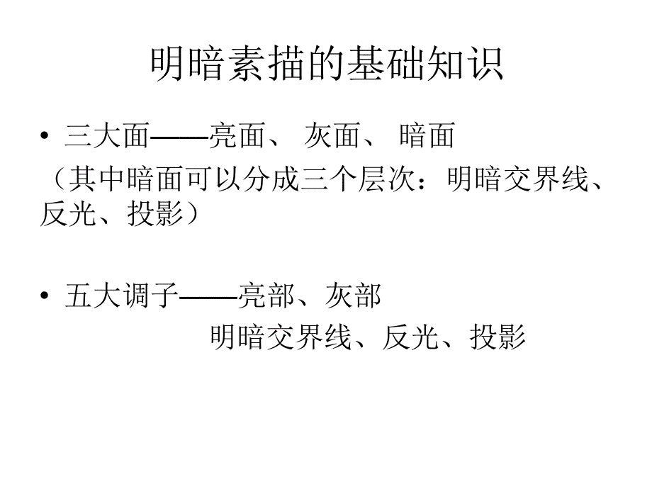 三大面五大调子PPT课件.ppt_第1页