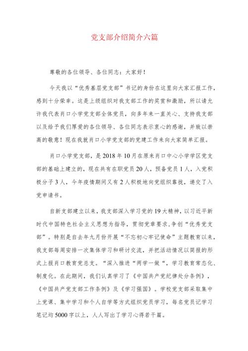 党支部介绍简介六篇.docx
