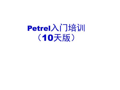 petrel课PPT超全.ppt