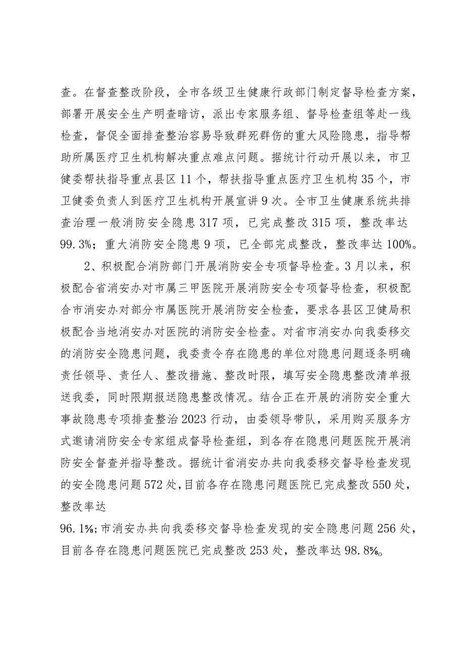 市卫生健康委员会2023年火灾隐患排查整治工作总结.docx_第2页