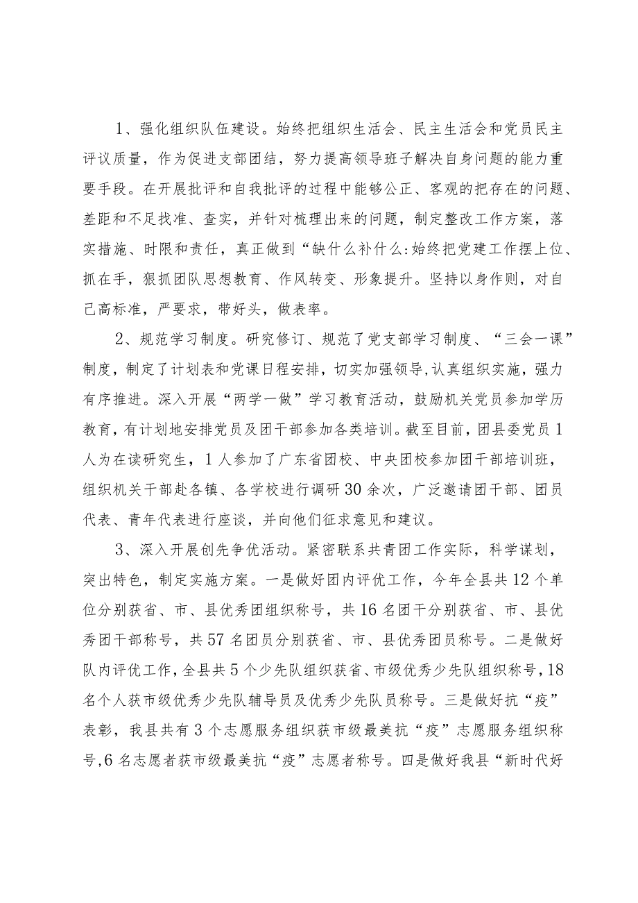 团县委党支部书记2023年抓基层党建工作述职报告(2).docx_第2页