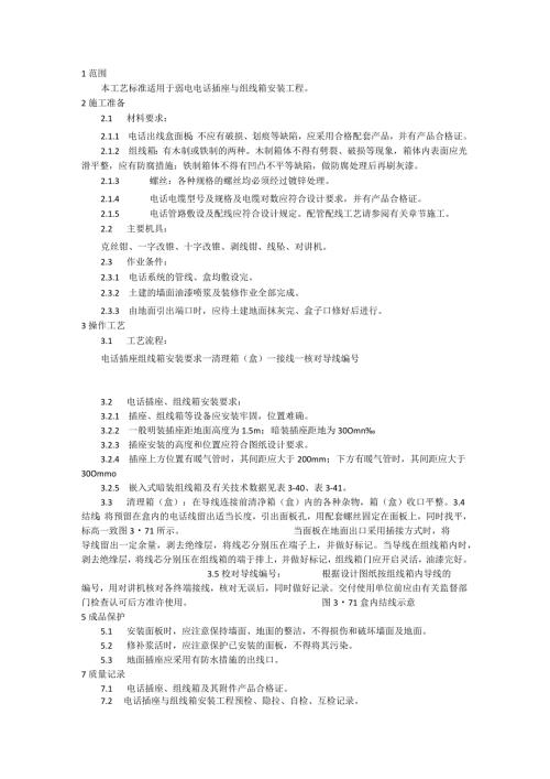 电话插座与组线箱安装施工工艺模板.docx