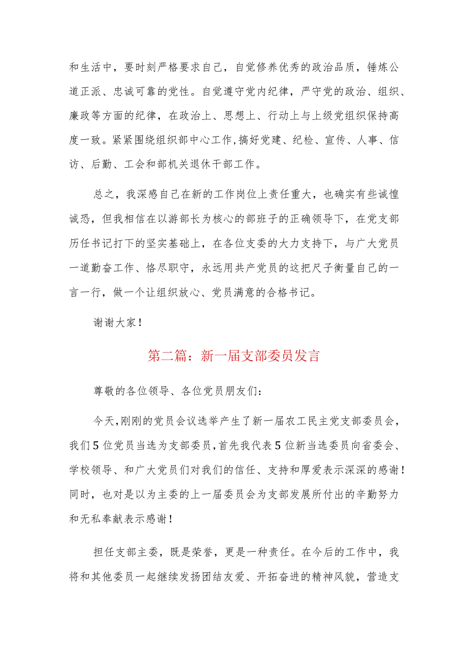 新一支部委员发言五篇.docx_第2页