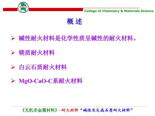 碱性及尖晶石质耐火材料教学课件PPT.ppt